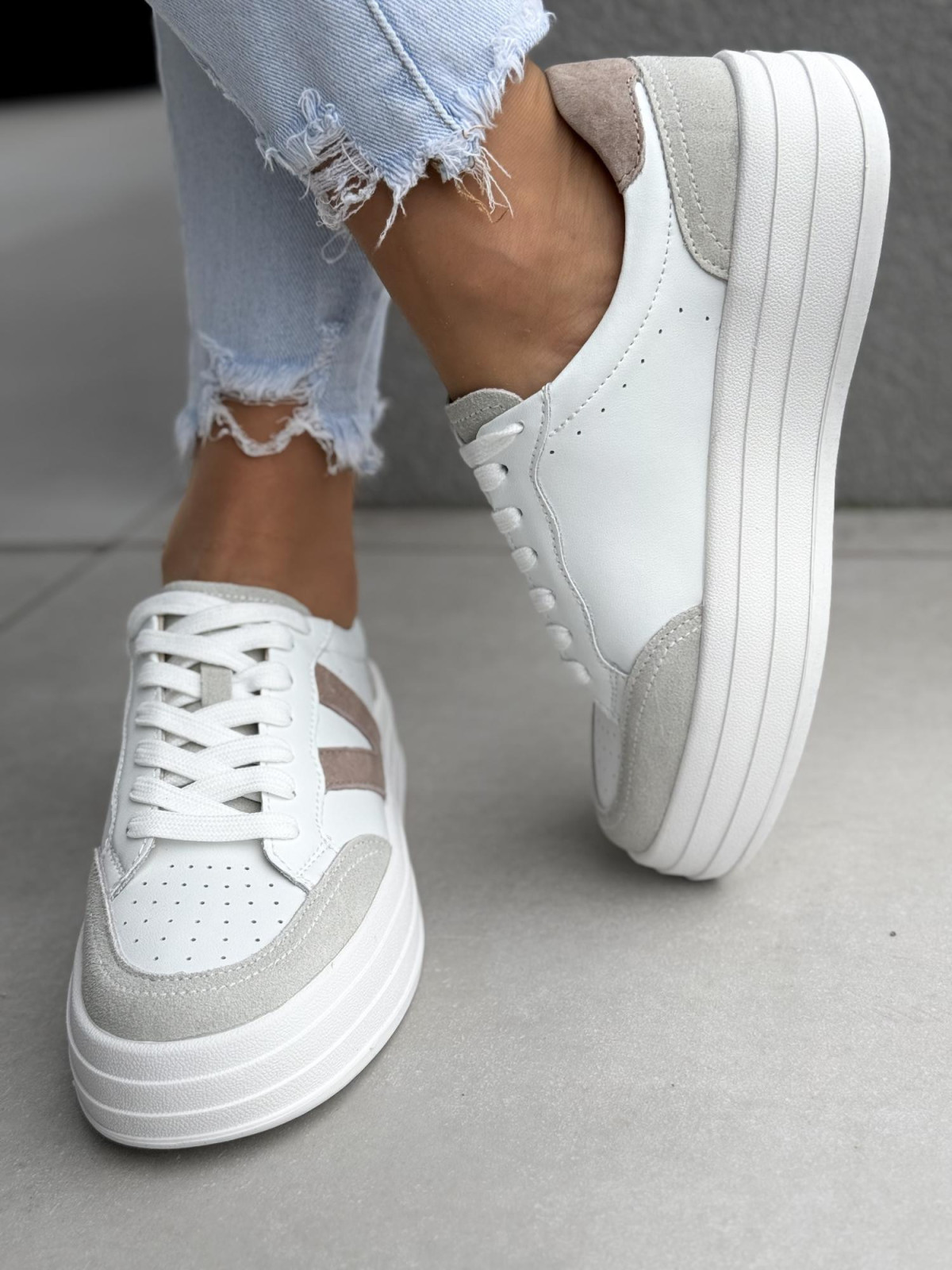 Sneakersy damskie ze skóry naturalnej