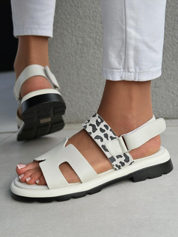 Sandałki damskie ze skóry naturalnej