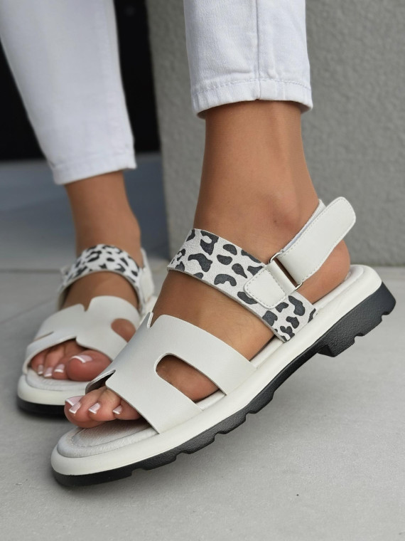 Sandałki damskie ze skóry naturalnej