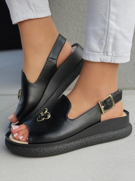 Sandałki damskie ze skóry naturalnej