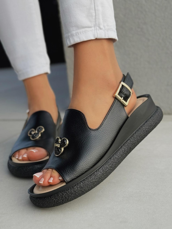 Sandałki damskie ze skóry naturalnej