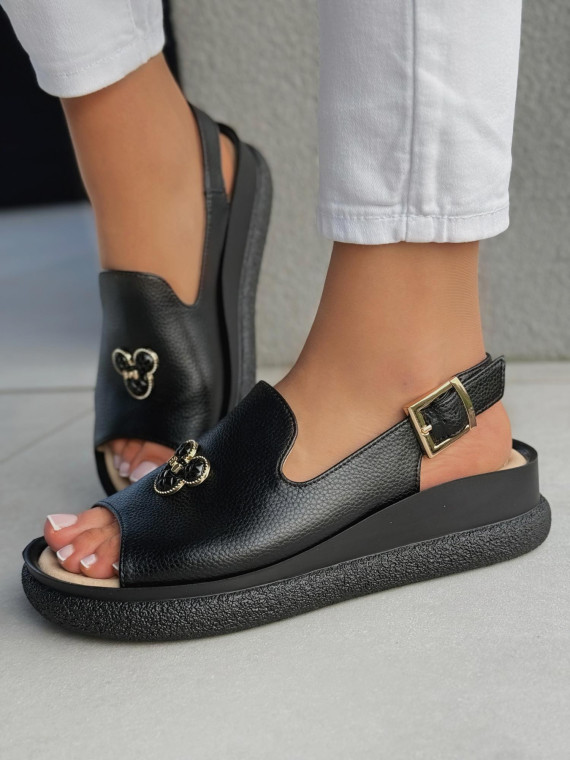 Sandałki damskie ze skóry naturalnej