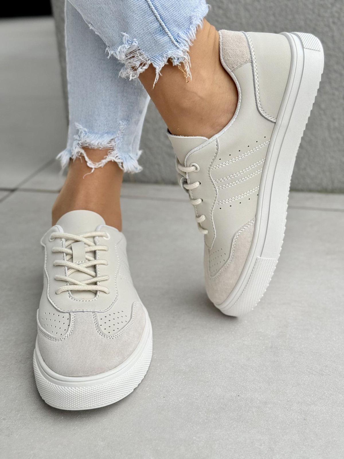 Sneakersy damskie ze skóry naturalnej