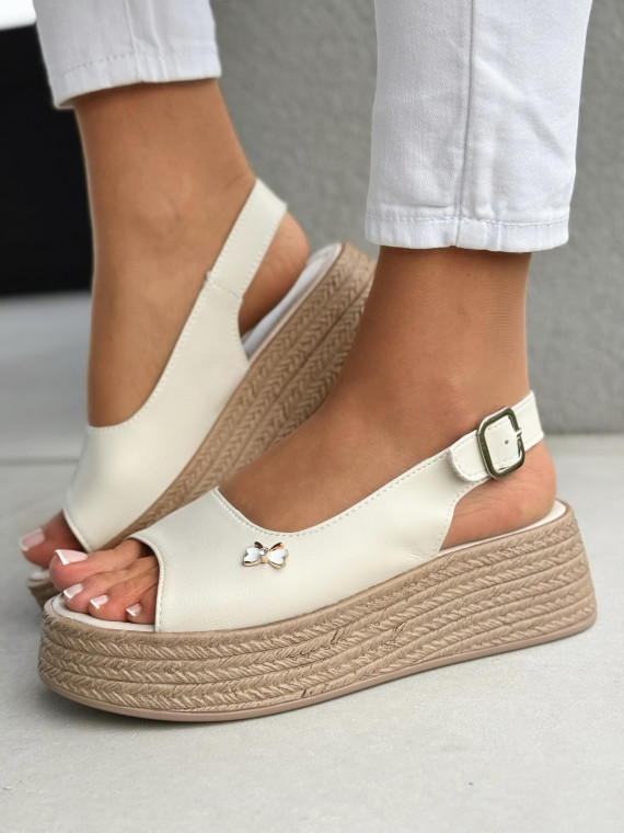 Sandałki damskie ze skóry naturalnej