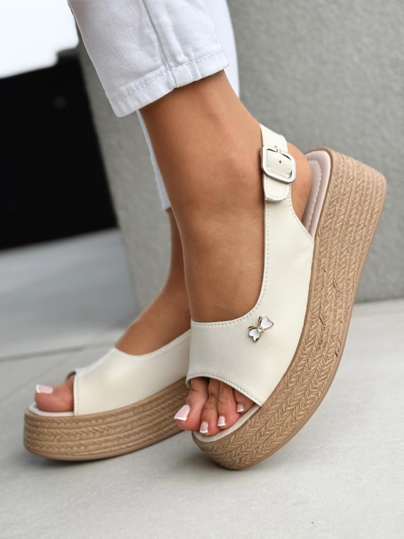 Sandałki damskie ze skóry naturalnej