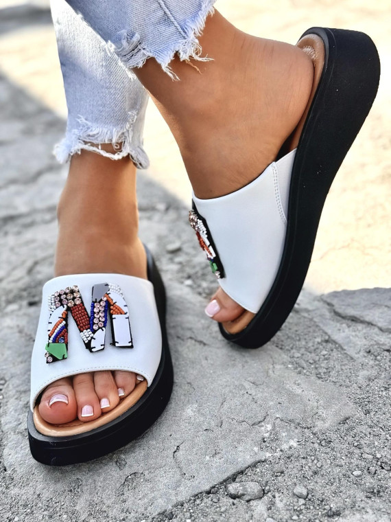 Klapki damskie ze skóry naturalnej