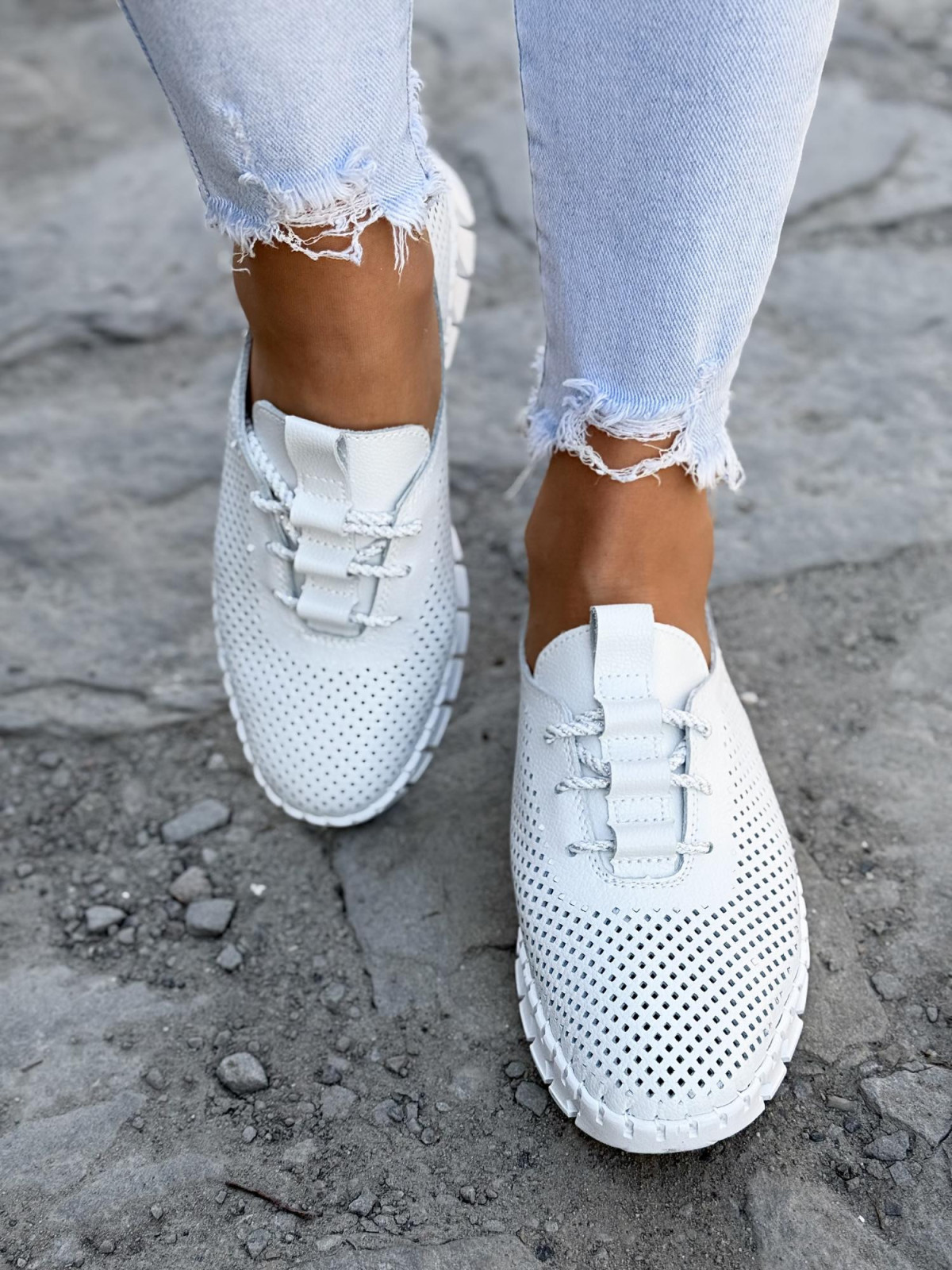 Sneakersy damskie ze skóry naturalnej