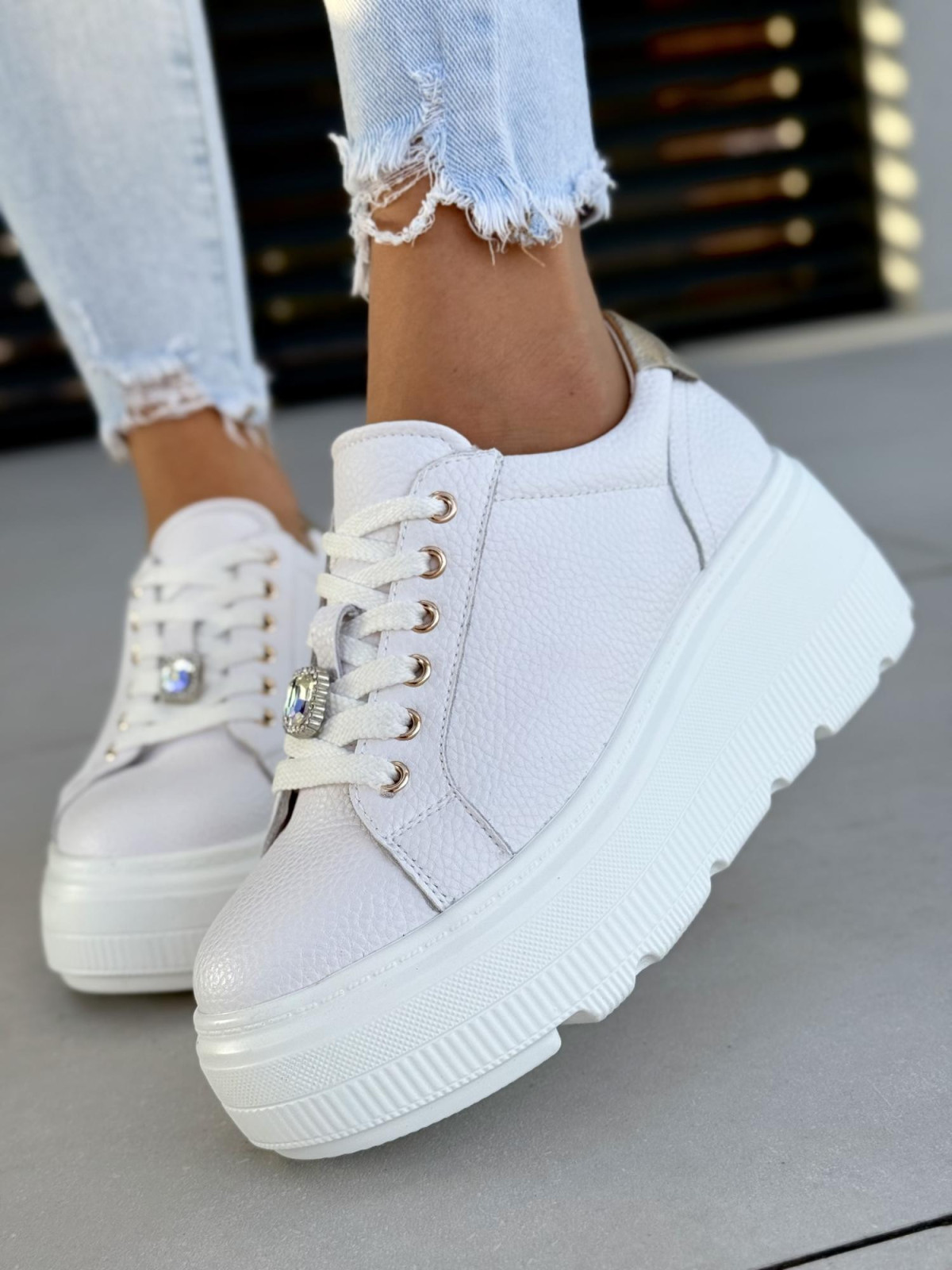 Sneakersy damskie ze skóry naturalnej