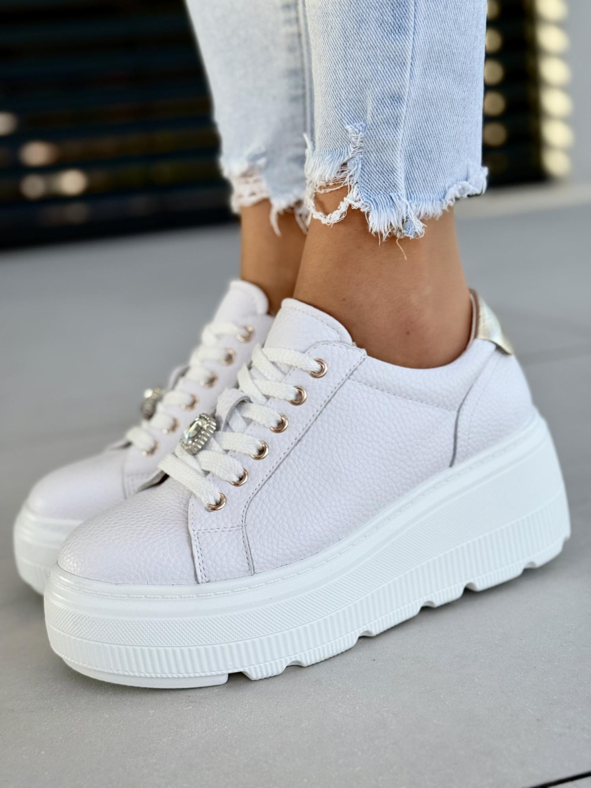 Sneakersy damskie ze skóry naturalnej