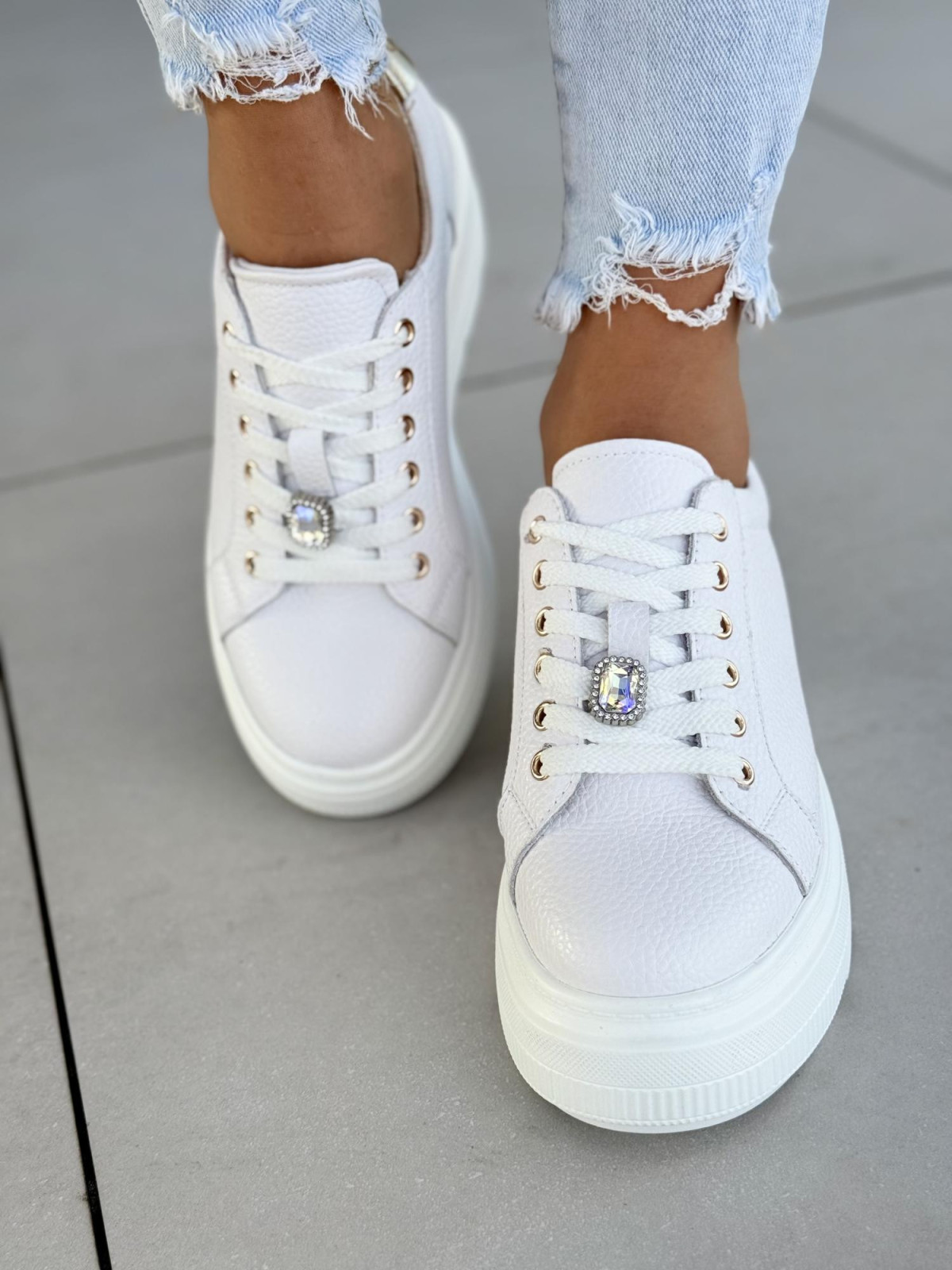 Sneakersy damskie ze skóry naturalnej