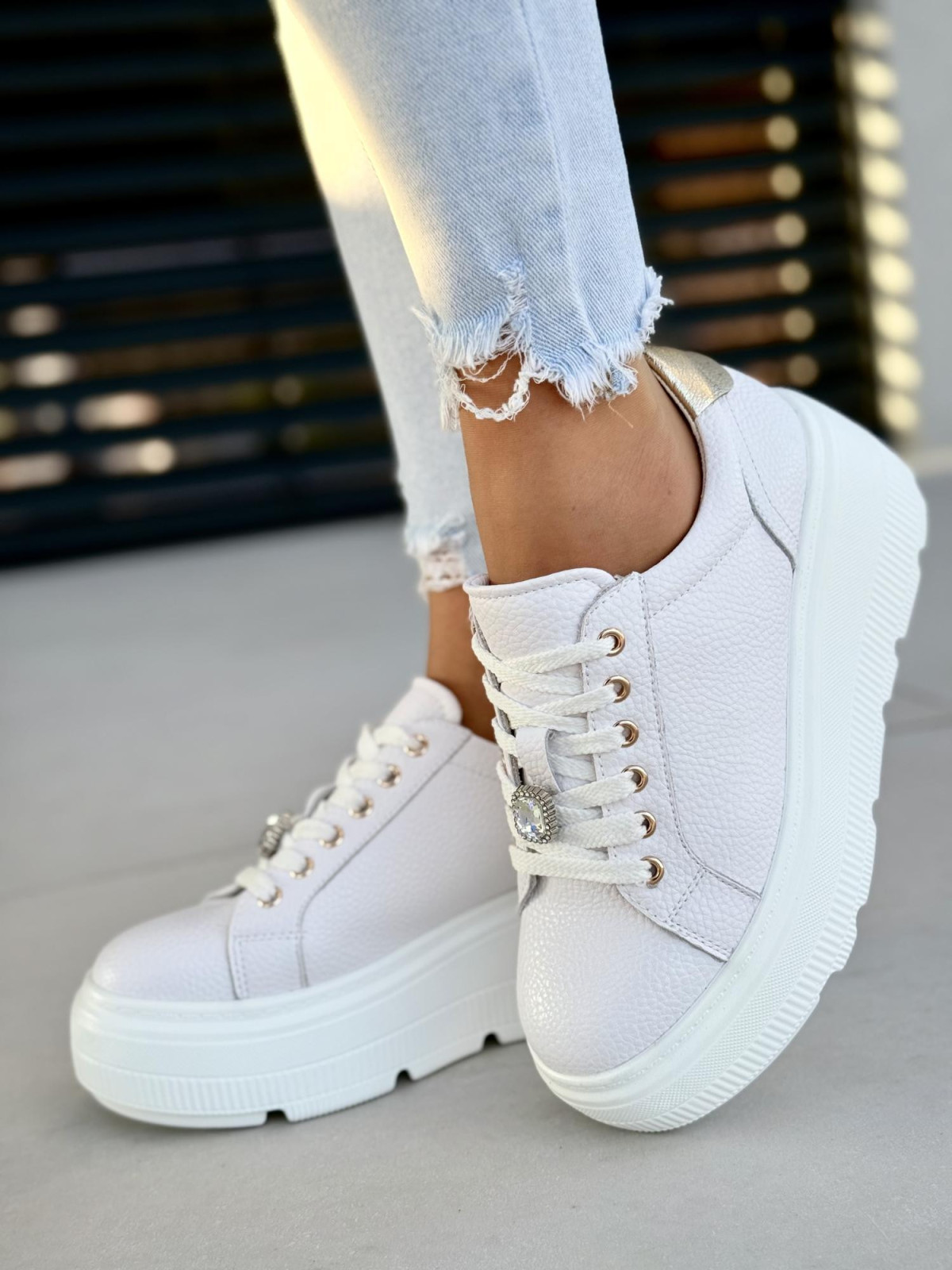 Sneakersy damskie ze skóry naturalnej