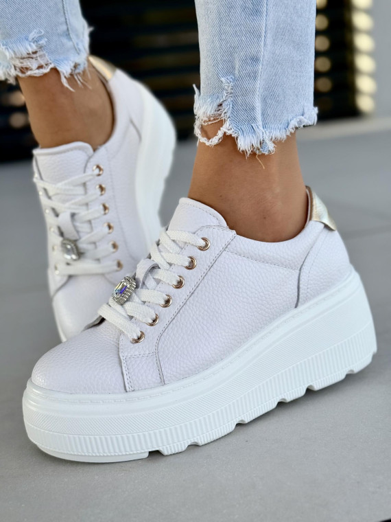 Sneakersy damskie ze skóry naturalnej