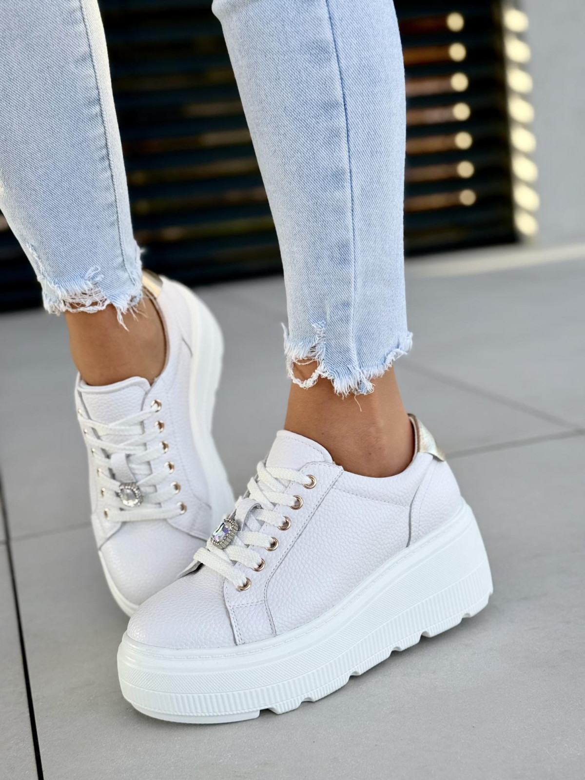 Sneakersy damskie ze skóry naturalnej