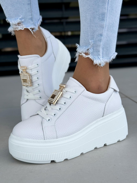 Sneakersy damskie ze skóry naturalnej