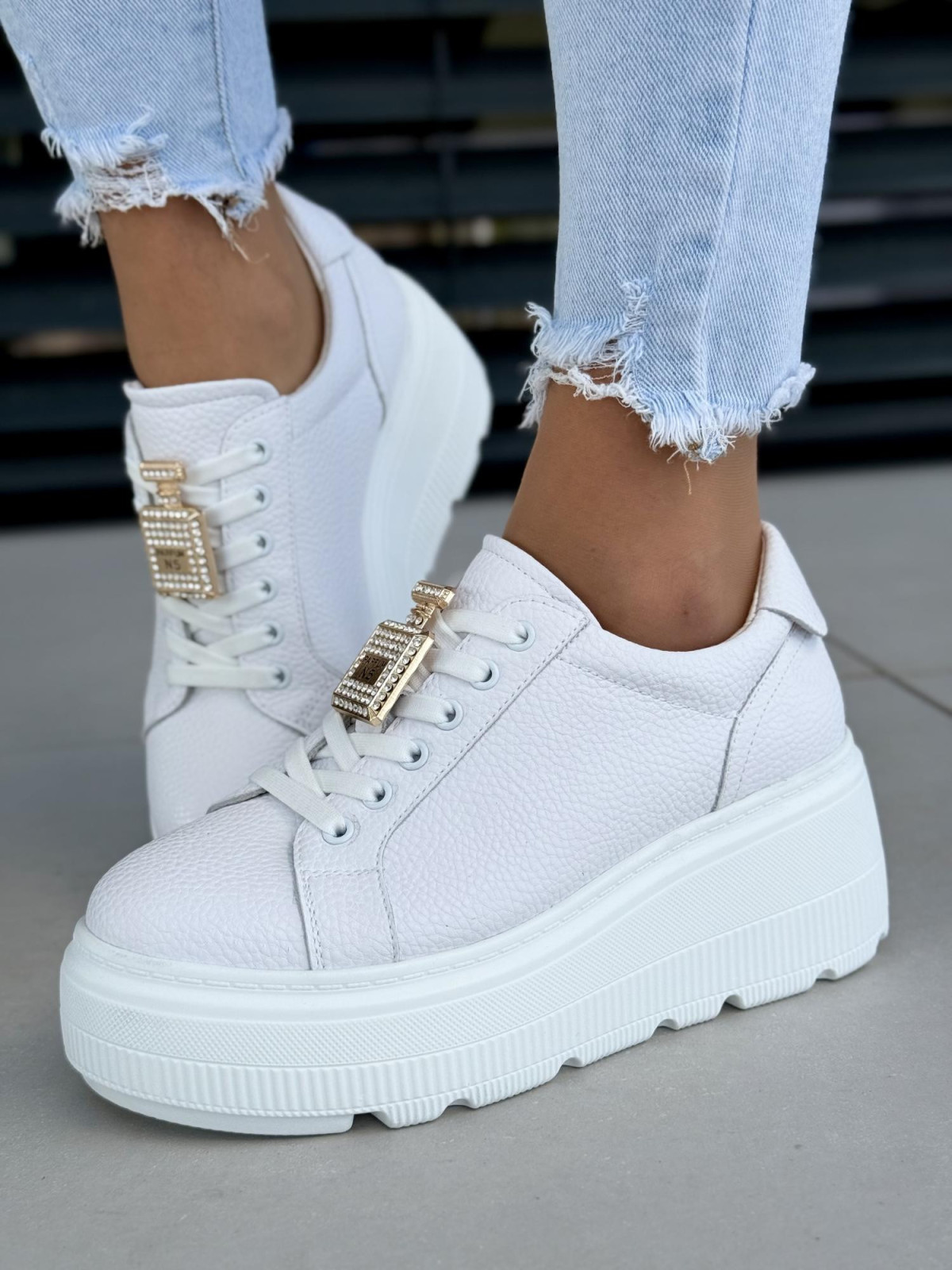 Sneakersy damskie ze skóry naturalnej