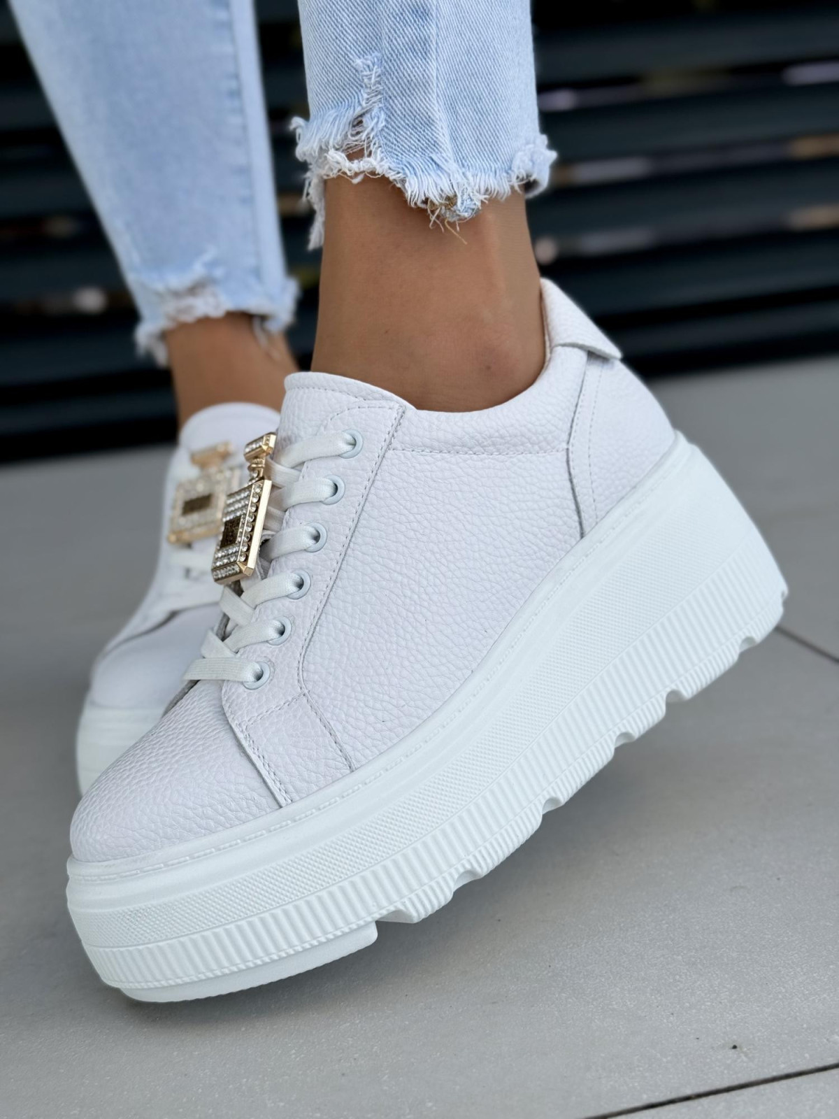 Sneakersy damskie ze skóry naturalnej