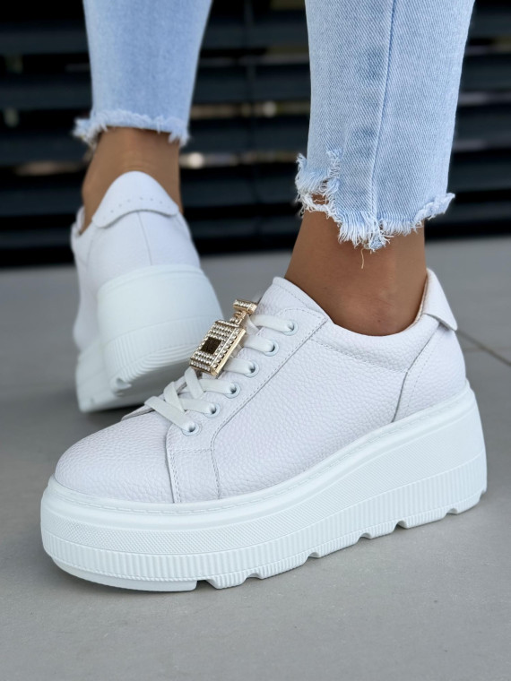 Sneakersy damskie ze skóry naturalnej