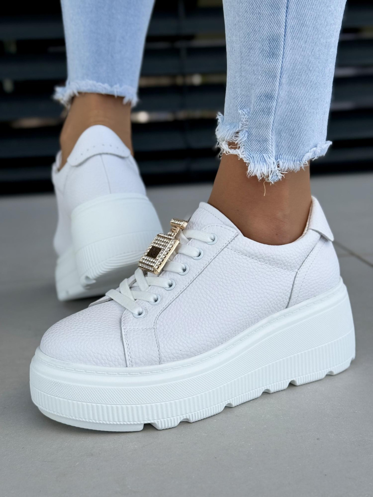 Sneakersy damskie ze skóry naturalnej