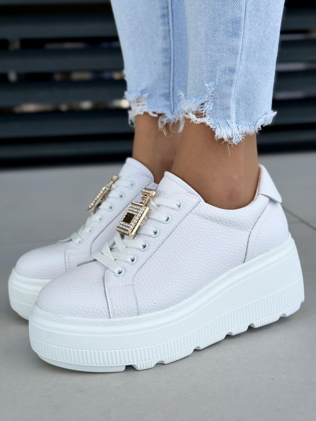 Sneakersy damskie ze skóry naturalnej