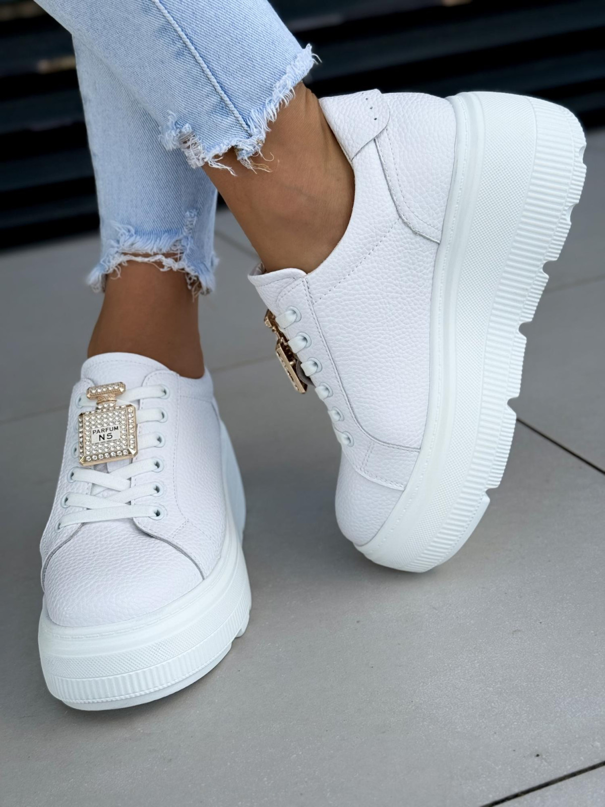 Sneakersy damskie ze skóry naturalnej