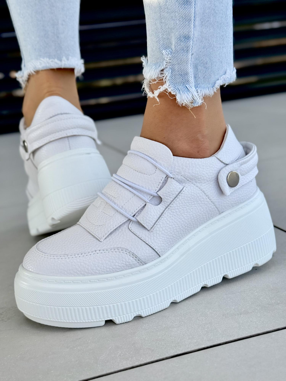 Sneakersy damskie ze skóry naturalnej