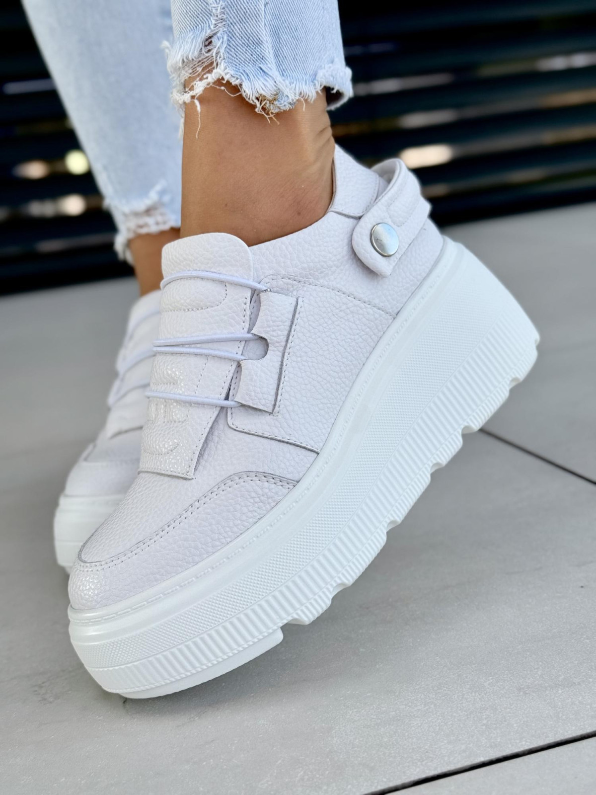 Sneakersy damskie ze skóry naturalnej