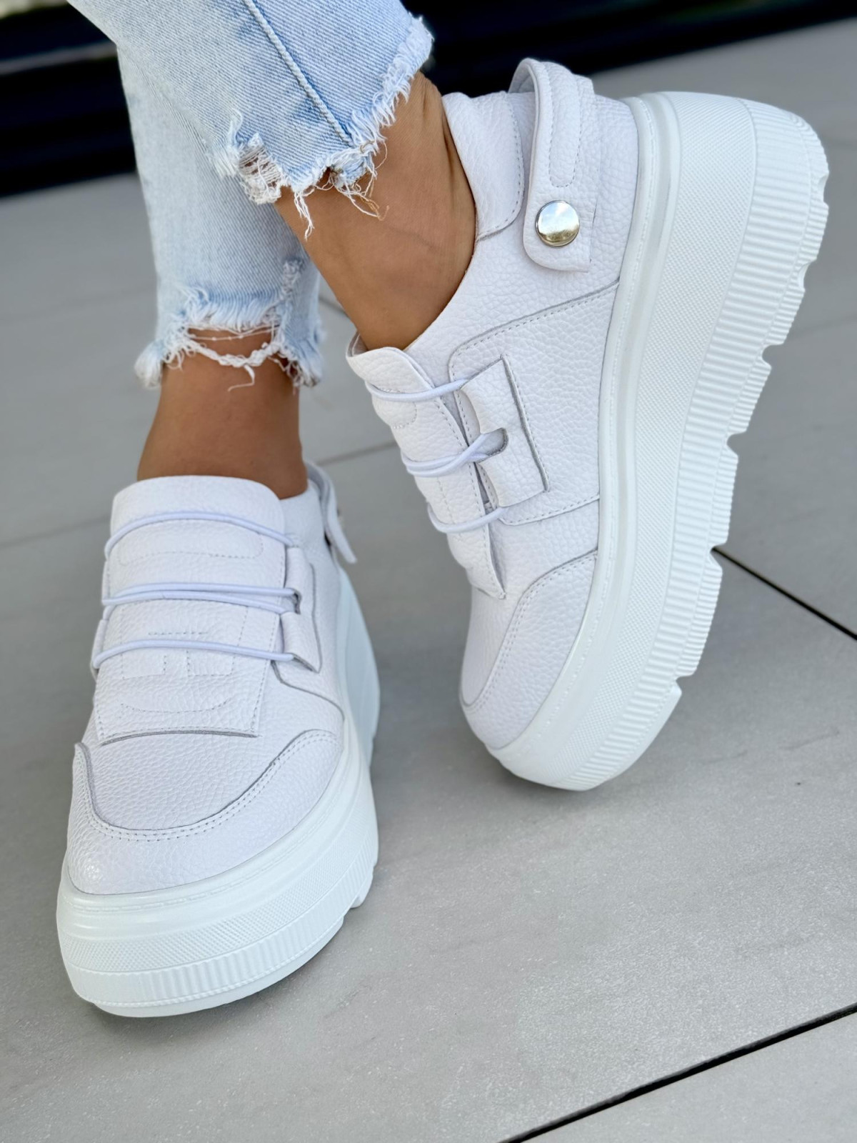 Sneakersy damskie ze skóry naturalnej