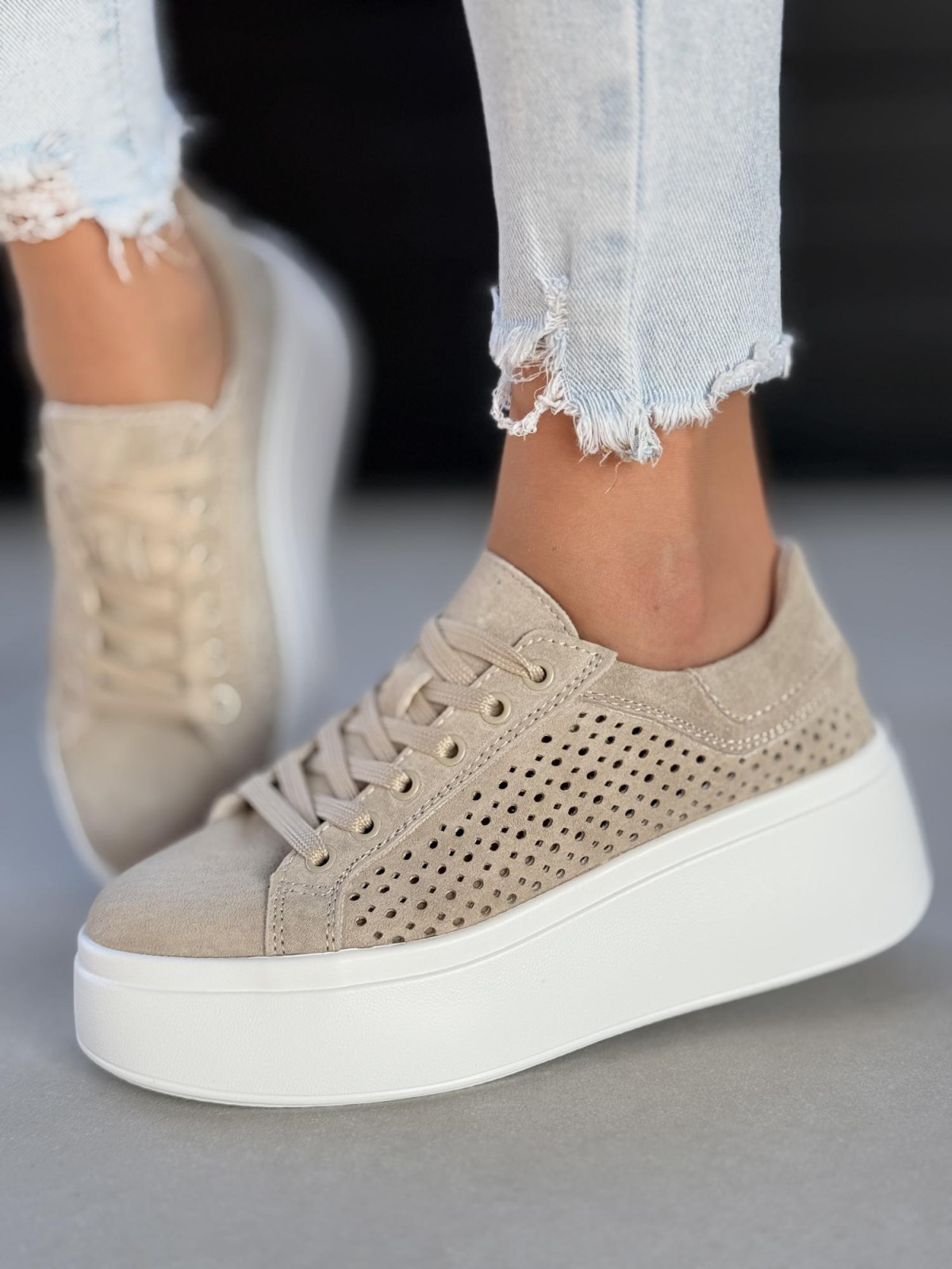 Sneakersy damskie ze skóry naturalnej