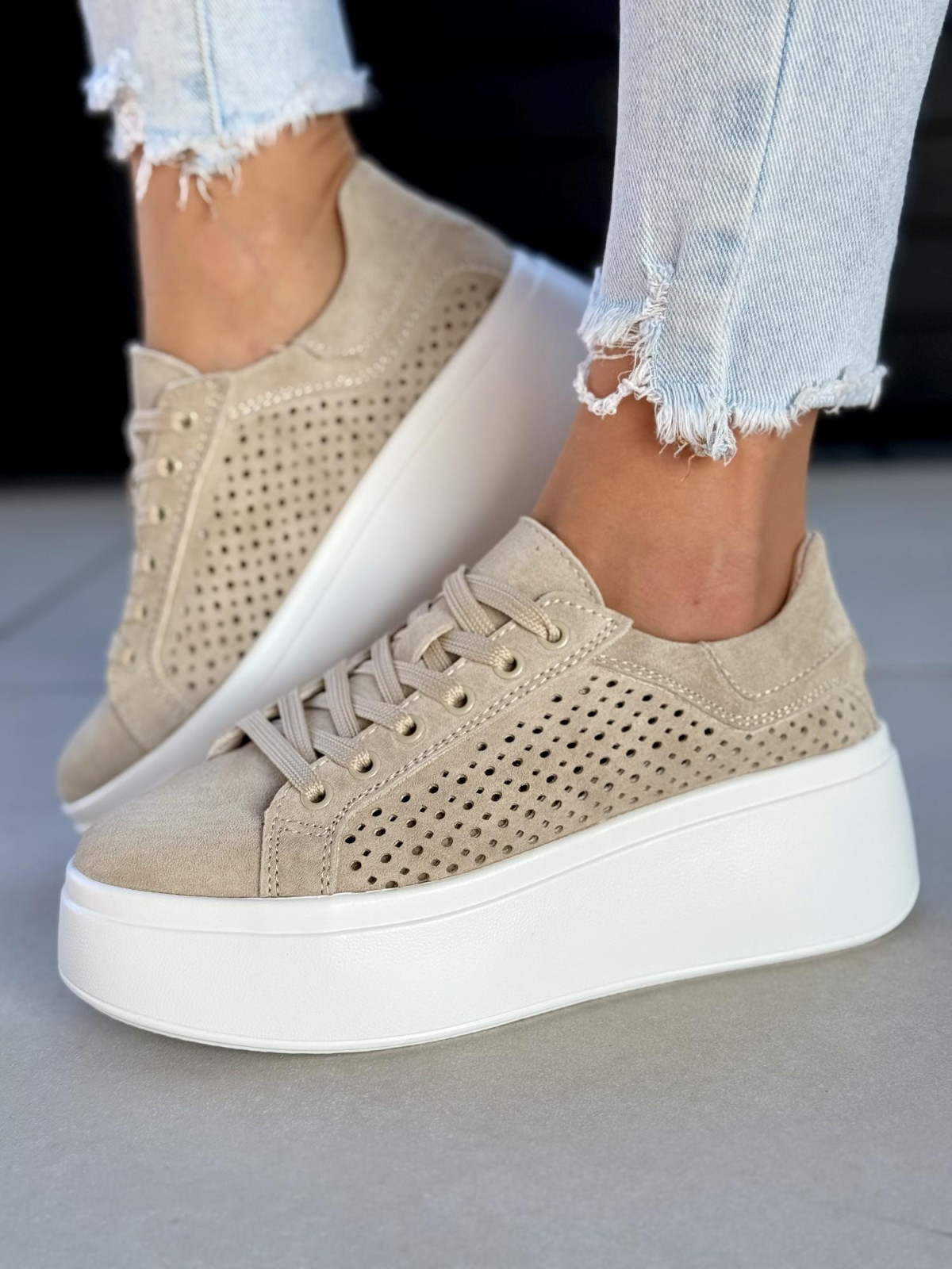 Sneakersy damskie ze skóry naturalnej