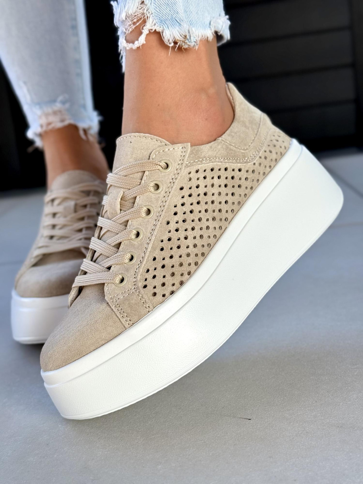 Sneakersy damskie ze skóry naturalnej