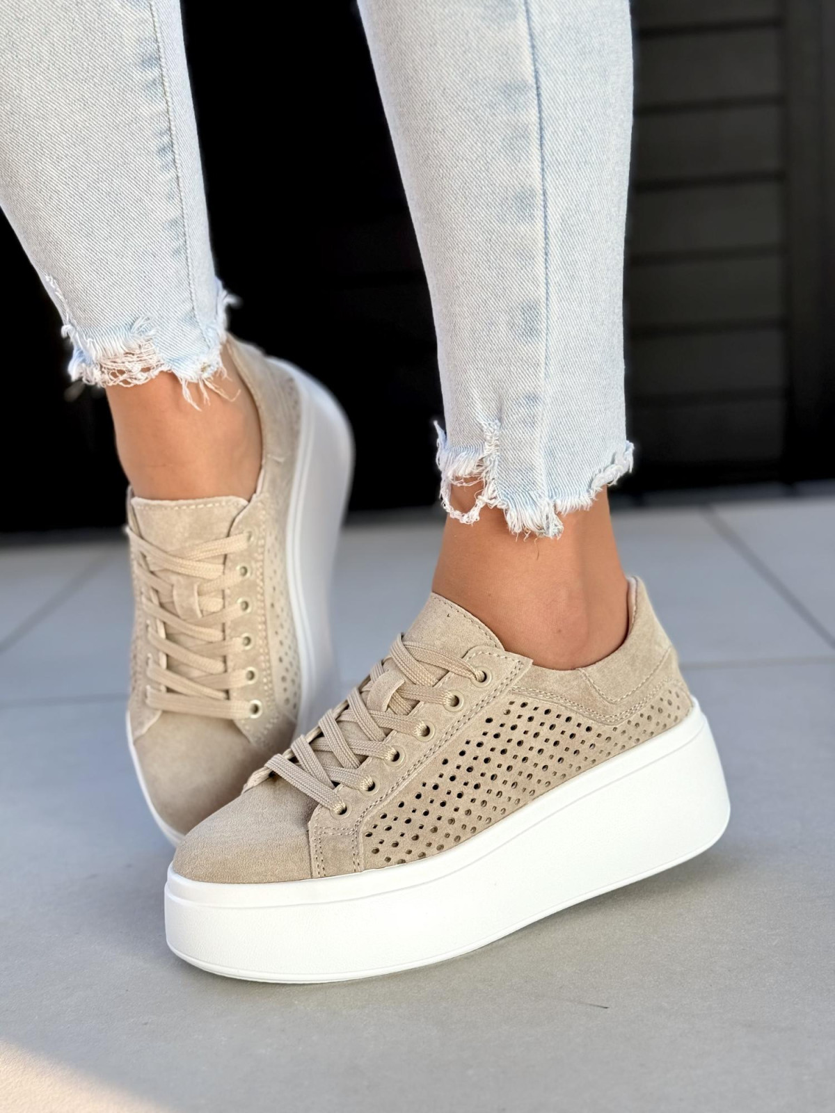 Sneakersy damskie ze skóry naturalnej