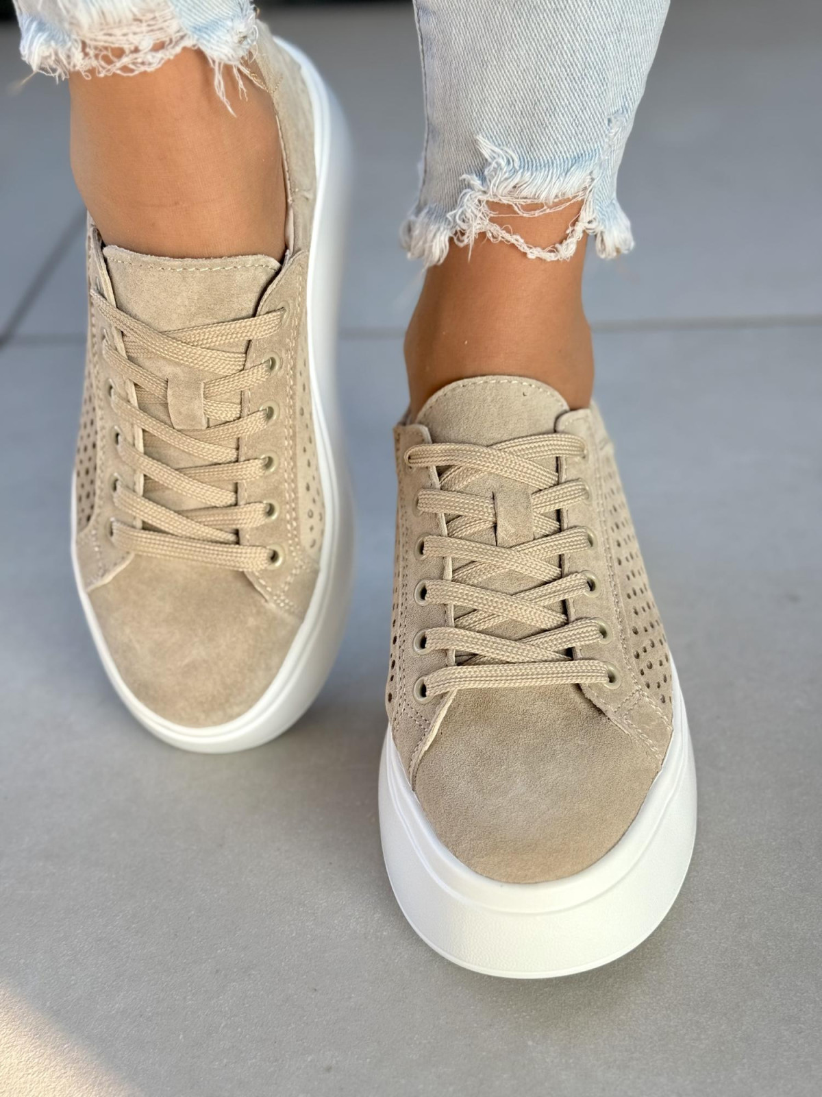 Sneakersy damskie ze skóry naturalnej