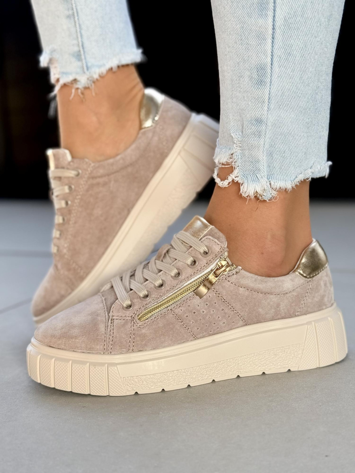 Sneakersy damskie ze skóry naturalnej