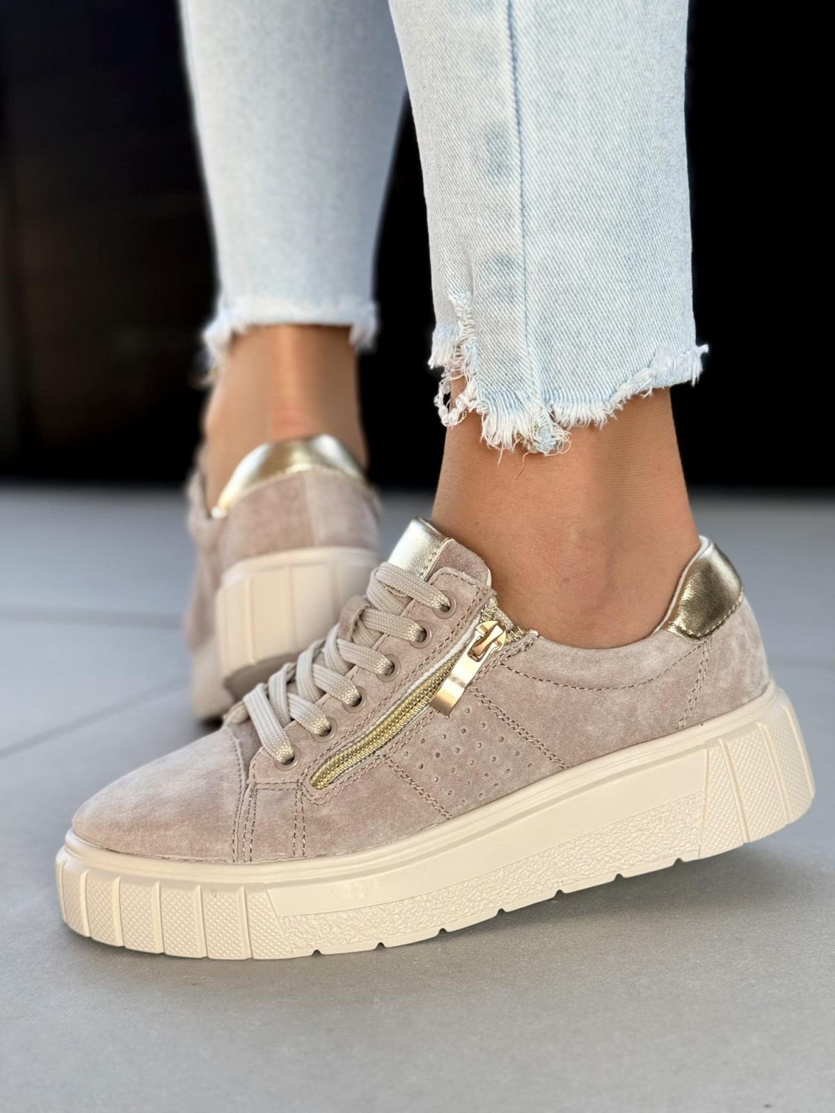 Sneakersy damskie ze skóry naturalnej