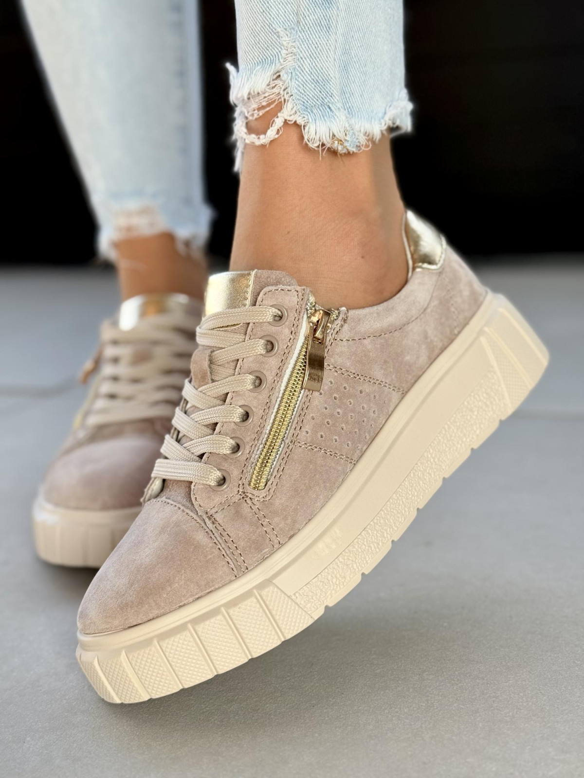 Sneakersy damskie ze skóry naturalnej