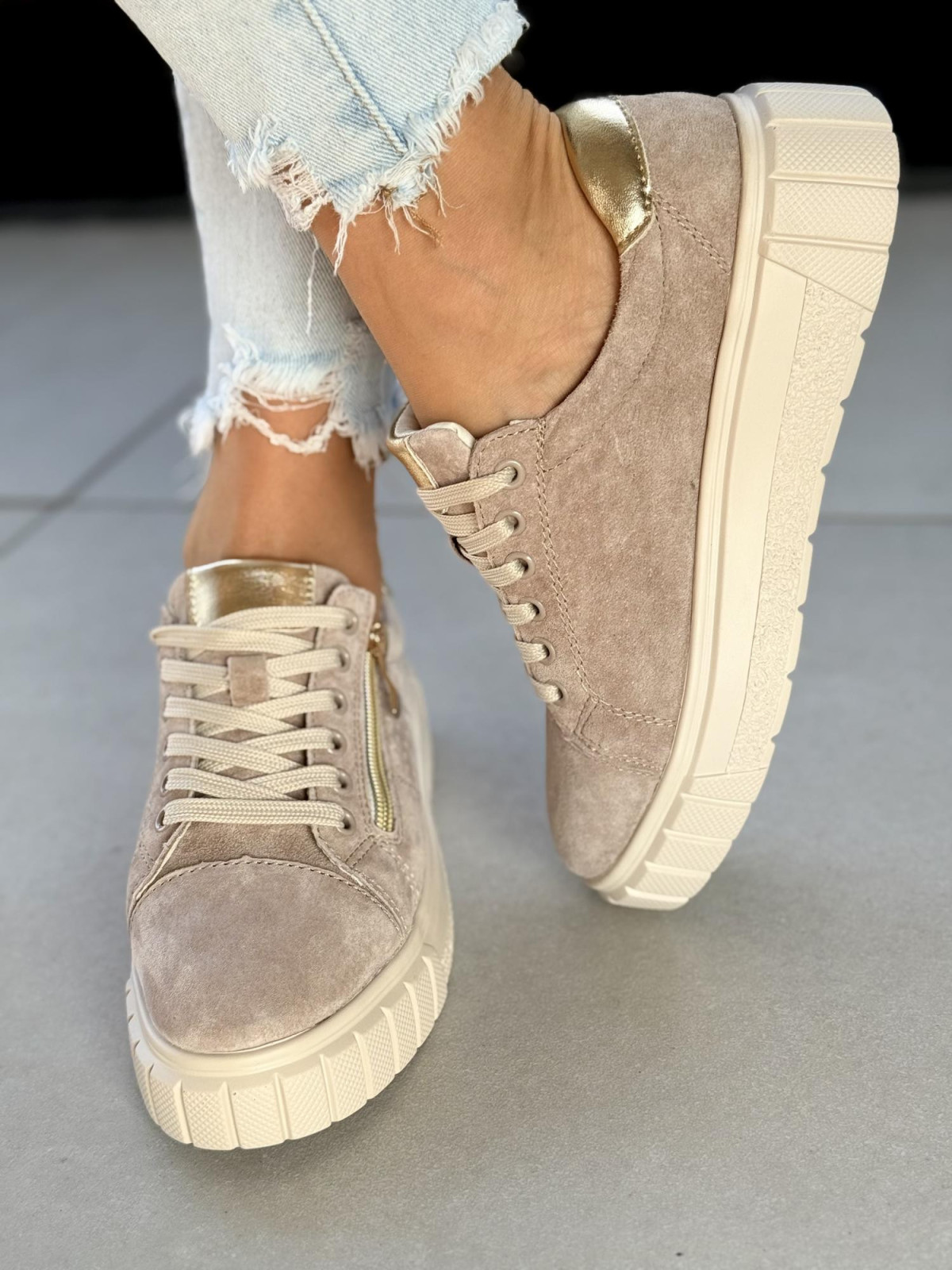 Sneakersy damskie ze skóry naturalnej