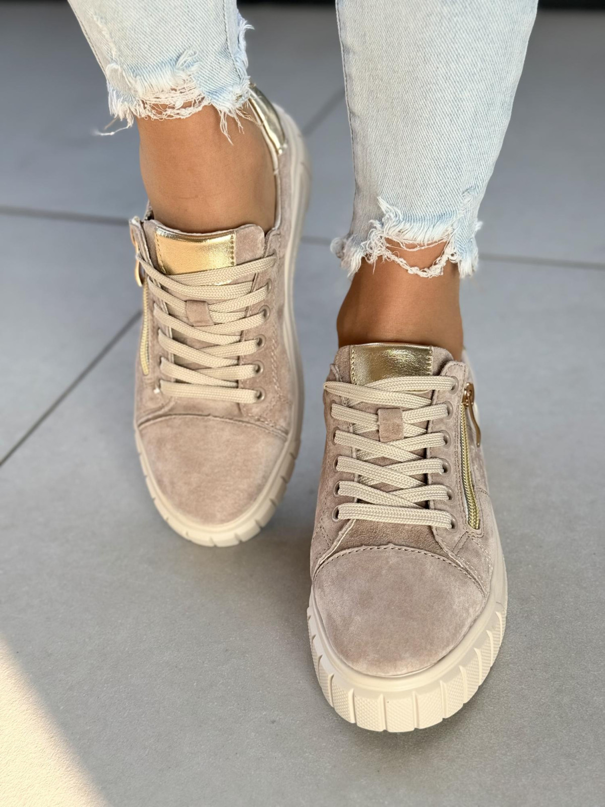 Sneakersy damskie ze skóry naturalnej