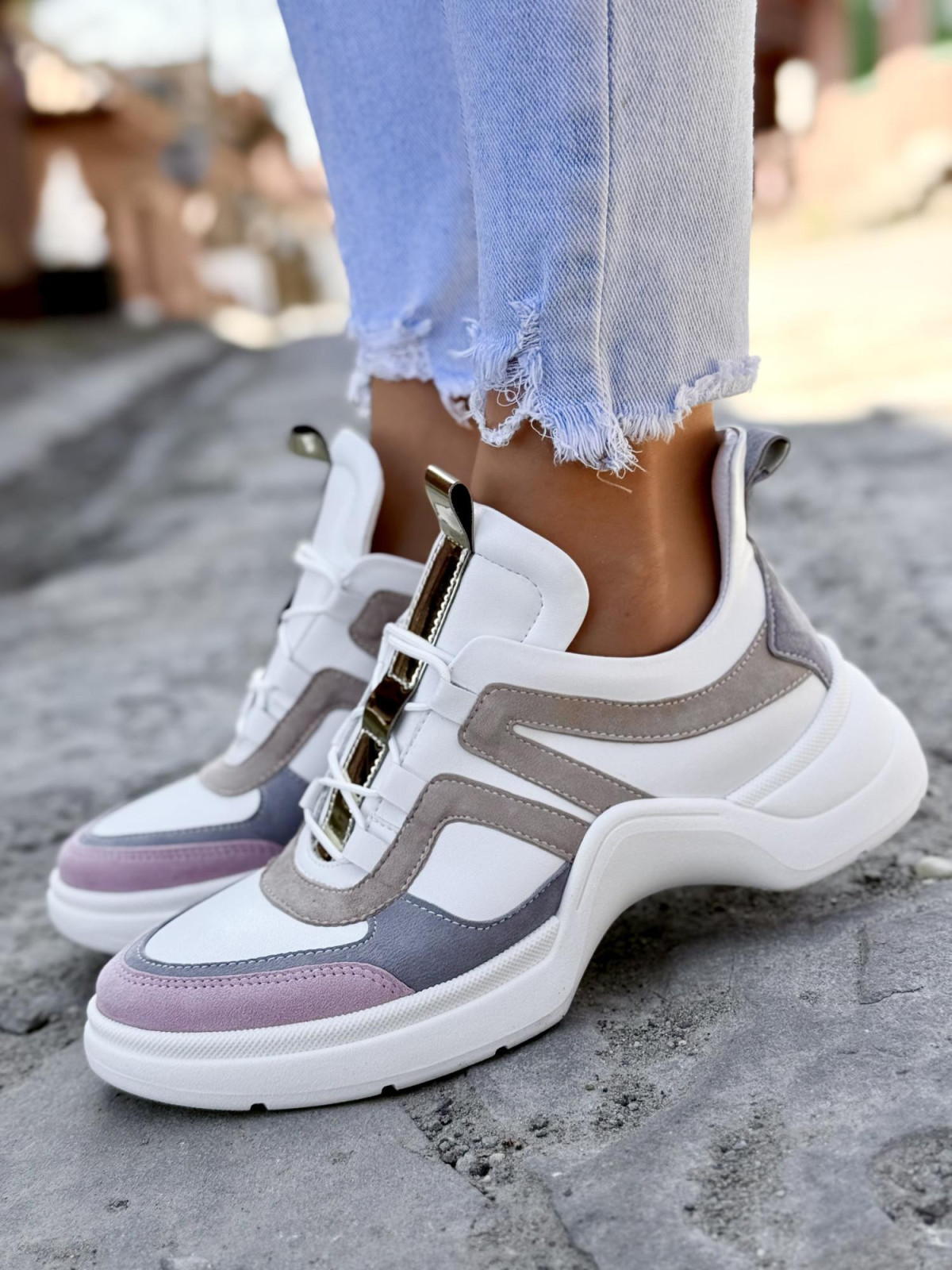 Sneakersy damskie OLEKSY ze skóry naturalnej Polskiej produkcji