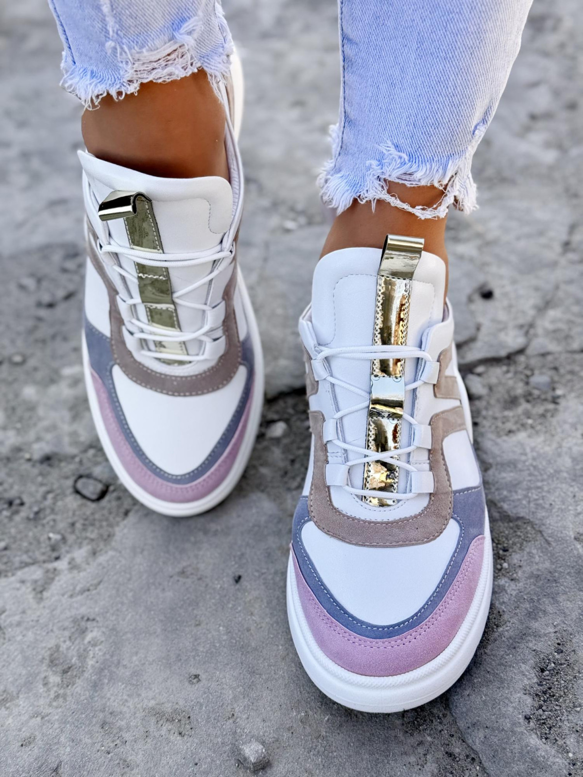 Sneakersy damskie OLEKSY ze skóry naturalnej Polskiej produkcji