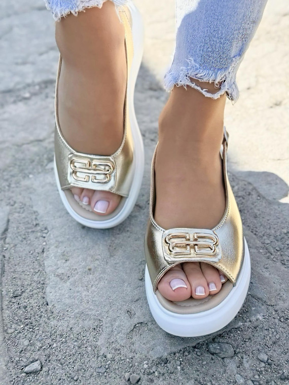 Sandałki damskie ze skóry naturalnej