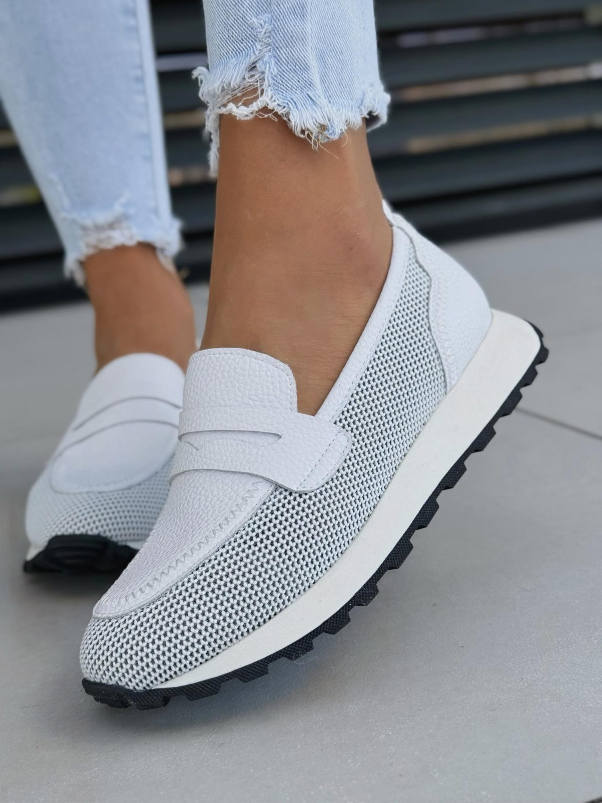 Sneakersy damskie ze skóry naturalnej