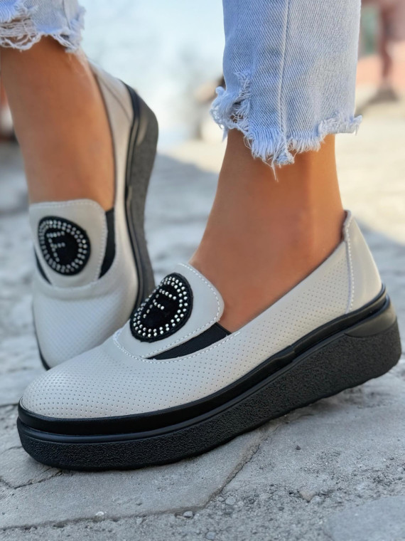 Mokasyny damskie ze skóry naturalnej