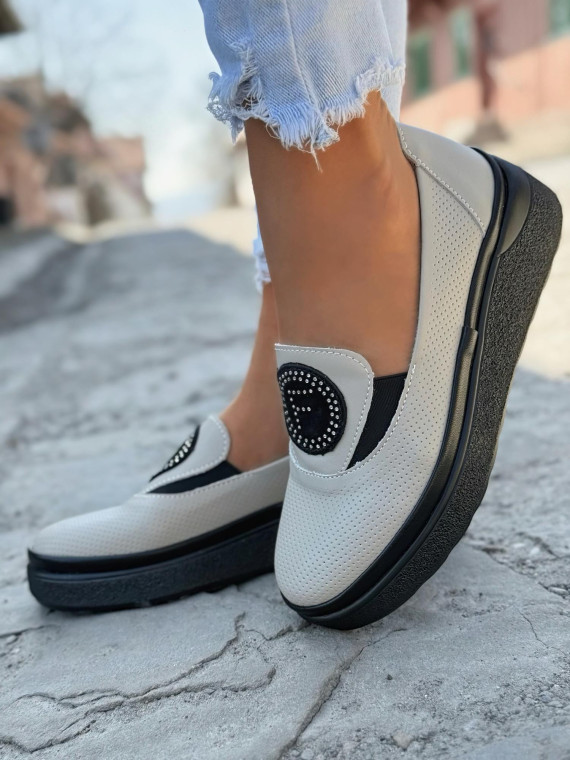 Mokasyny damskie ze skóry naturalnej