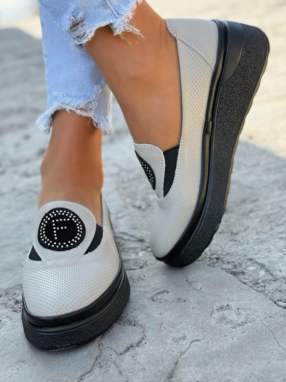 Mokasyny damskie ze skóry naturalnej