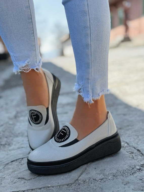 Mokasyny damskie ze skóry naturalnej