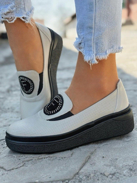 Mokasyny damskie ze skóry naturalnej