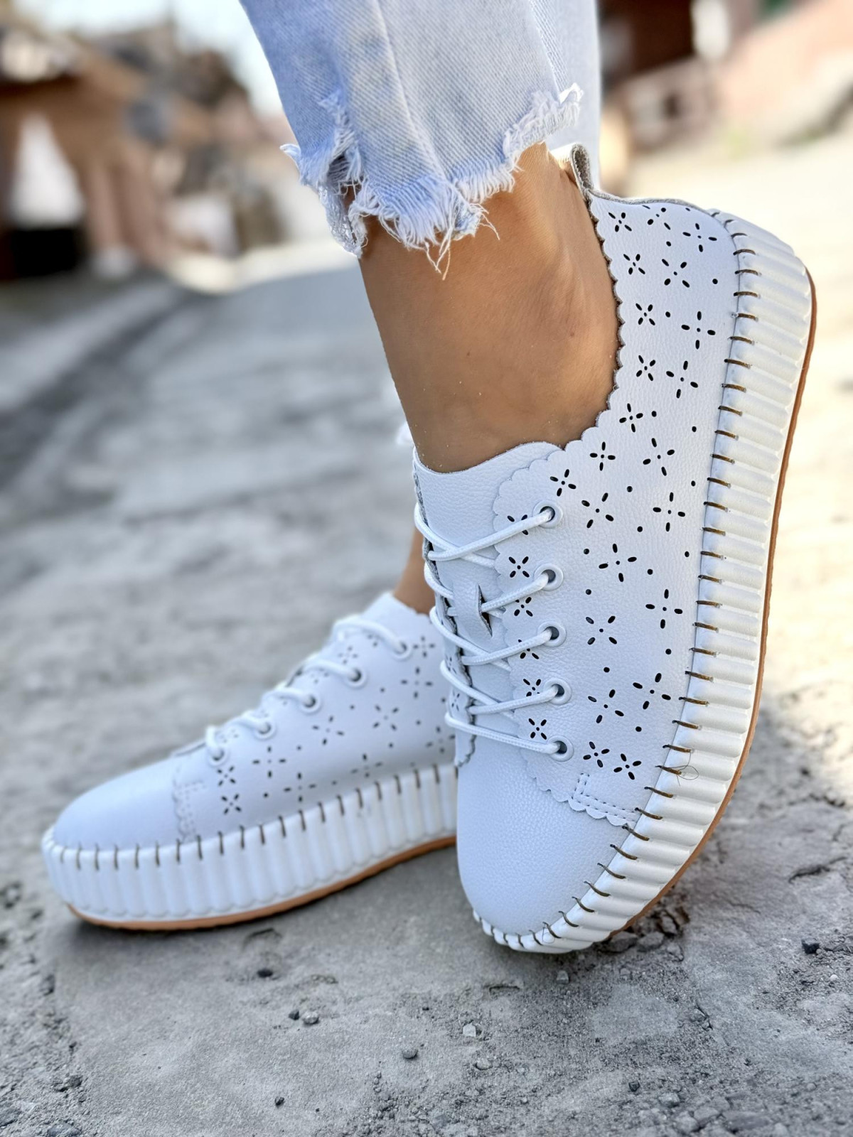 Sneakersy damskie ze skóry naturalnej