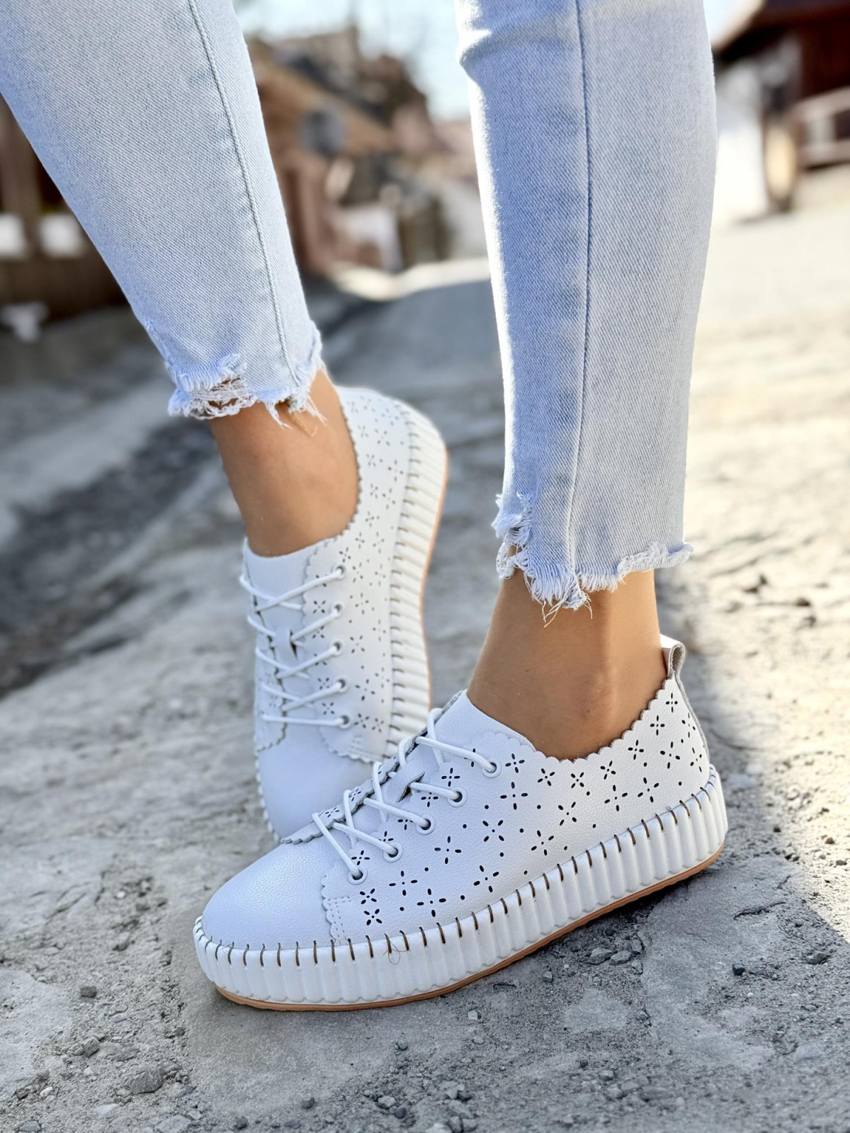 Sneakersy damskie ze skóry naturalnej