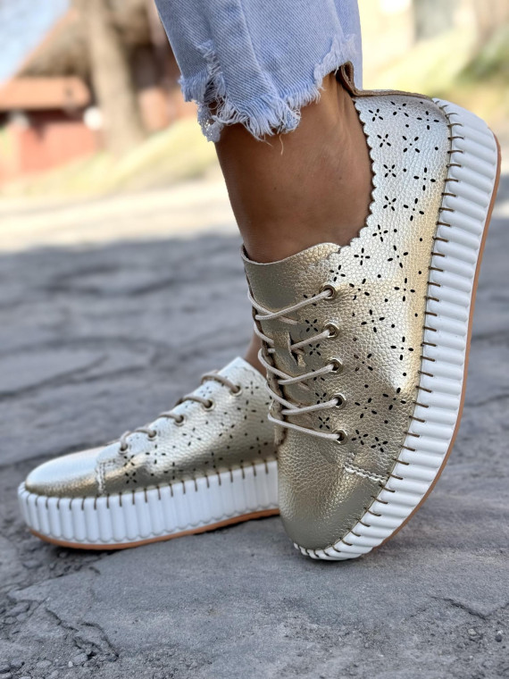 Sneakersy damskie ze skóry naturalnej