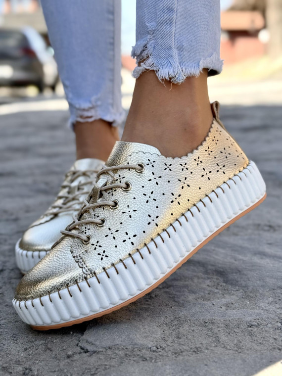 Sneakersy damskie ze skóry naturalnej